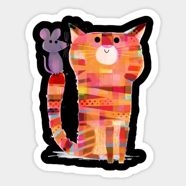Cat and Mouse Sticker by Gareth Lucas